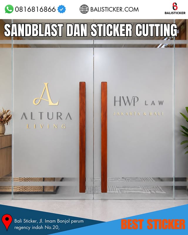 Perpaduan Sandblast Sticker Cutting: 3 Solusi Kaca Mewah