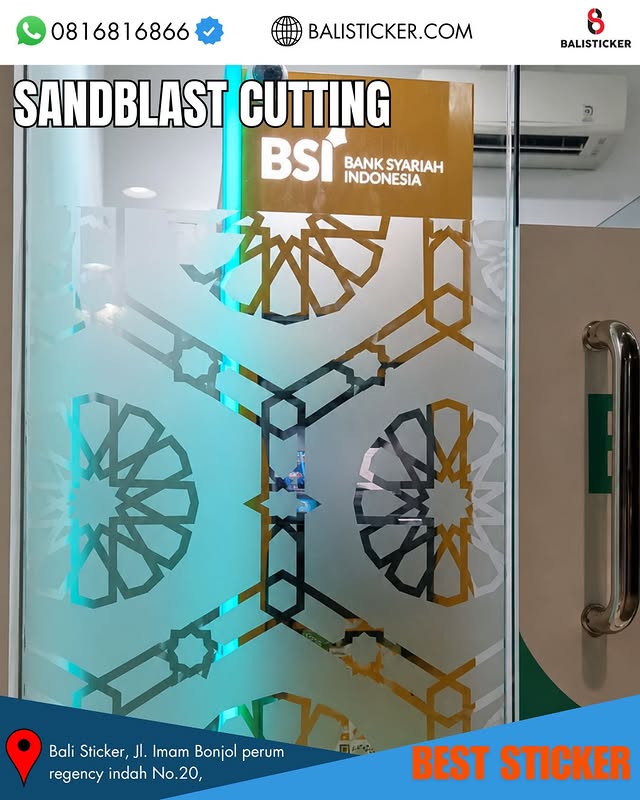 Jasa Sticker Cutting Sandblast Kaca di Bali | Presisi & Rapi
